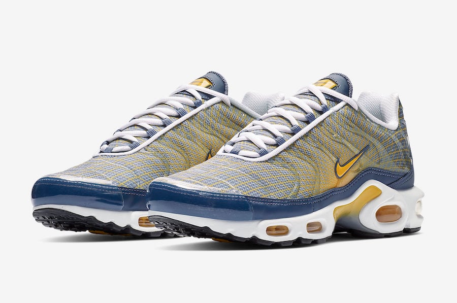 nike air max plus yellow and blue