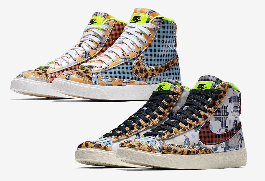 The Nike Blazer Mid Gel Features Various Prints