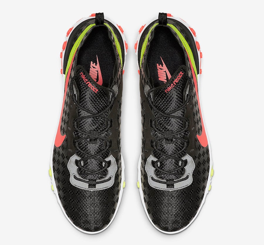 Nike React Element 55 Black Crimson Volt CJ0782-001 Release Date