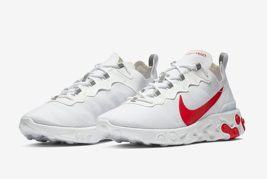 nike react element 55 white red