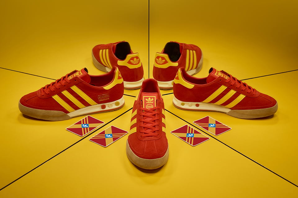 size? Unveils adidas Kegler Super in Red and Yellow
