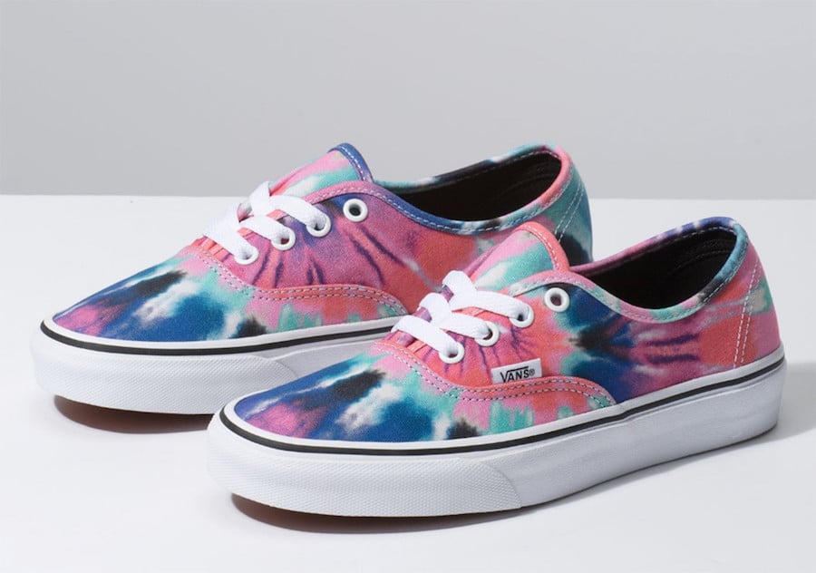 blue and white tie dye vans