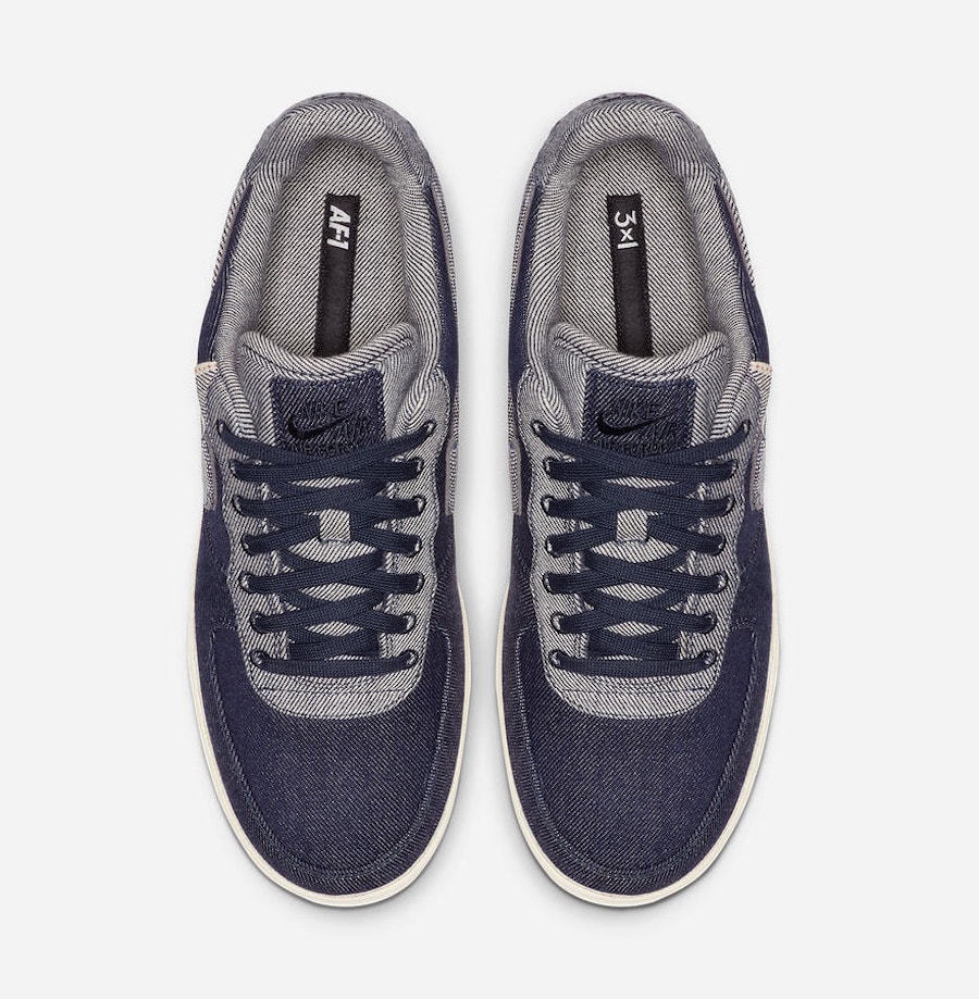 3x1 Nike Air Force 1 Raw Indigo 905345-402 Release Info