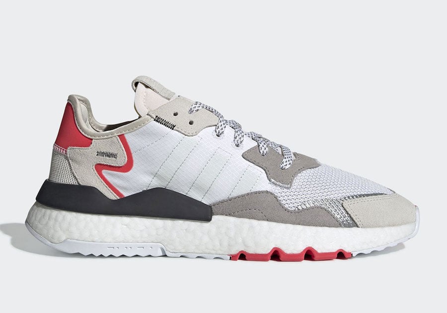 adidas Nite Jogger in Light Grey and Red