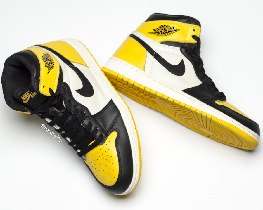 yellow black and white jordan ones