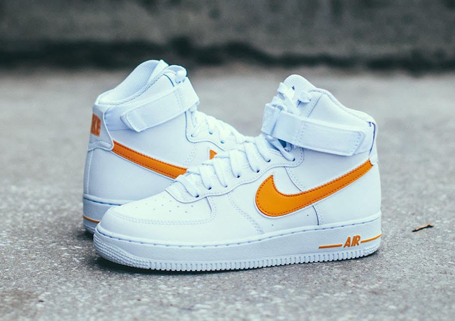 nike air force 1 high white and gold