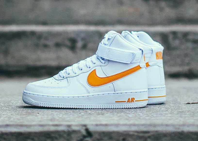 yellow and white high top air force 1