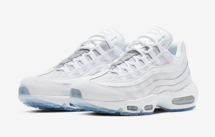 white silver air max 95