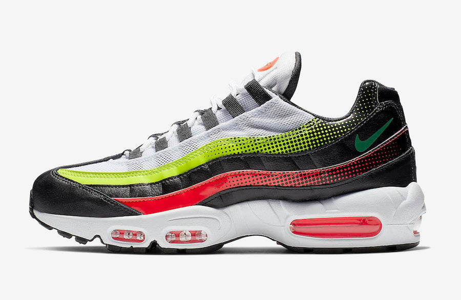 Nike Air Max 95 White Black Volt Solar Red AJ2018-004 Release Date