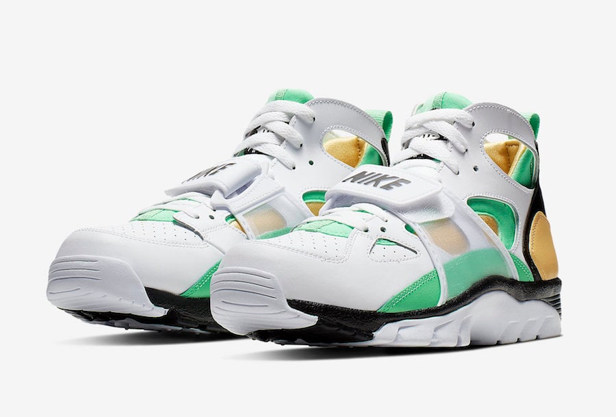 Nike Air Trainer Huarache in Topaz Gold and Electro Green