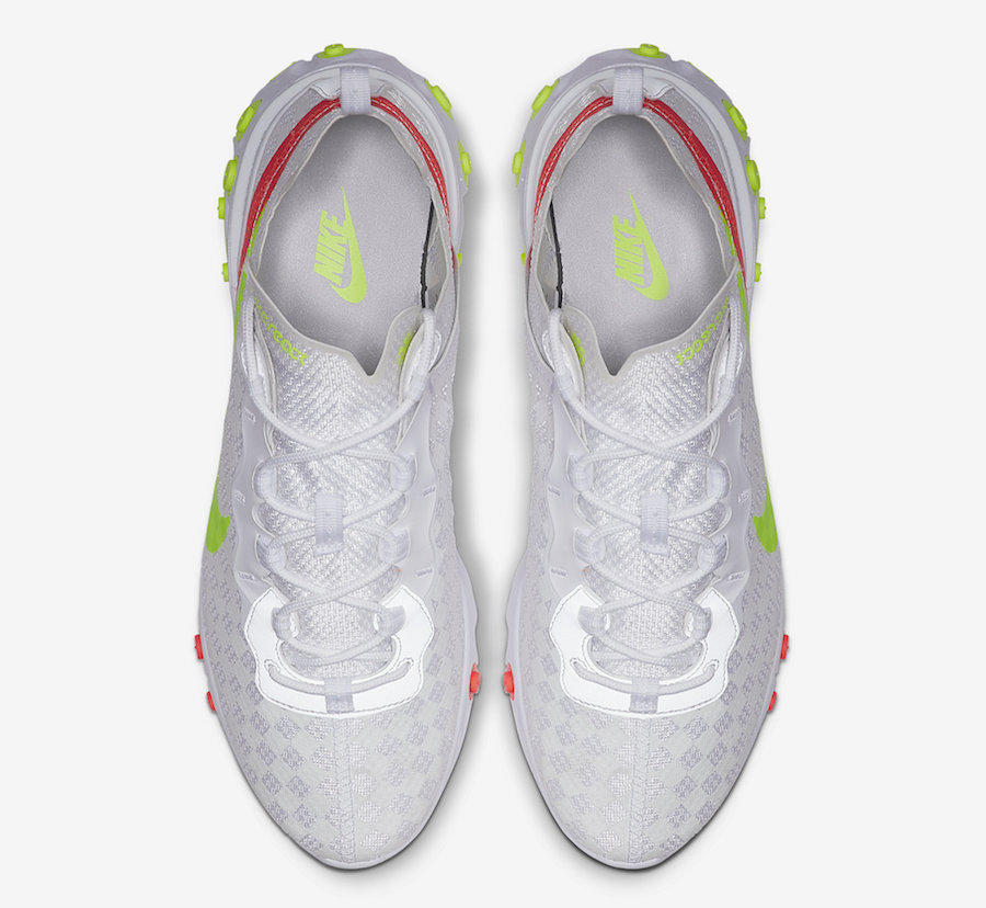 Nike React Element 55 White Volt Crimson CJ0782-100 Release Date