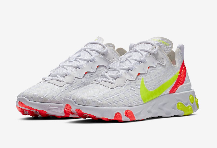 Nike React Element 55 with Diagonal Checkerboard Pattern