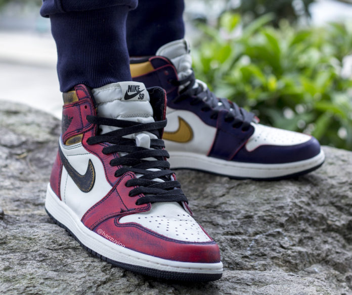 nike sb x air jordan 1 lakers chicago