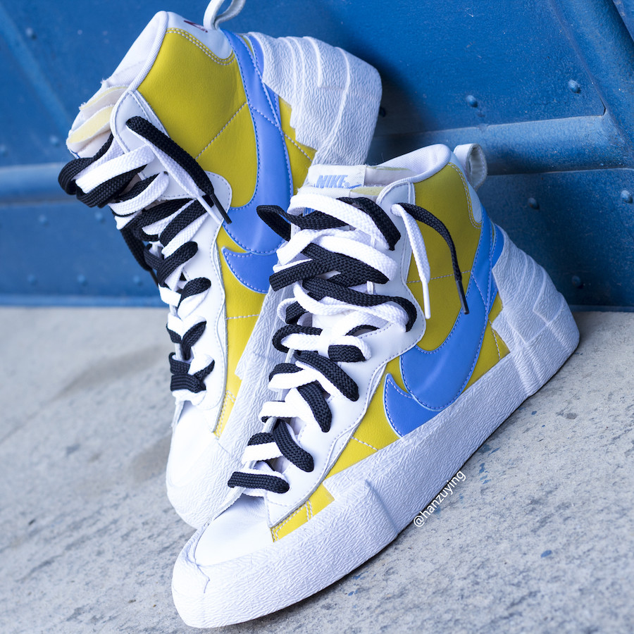 Sacai Nike Blazer Yellow Blue Release Date