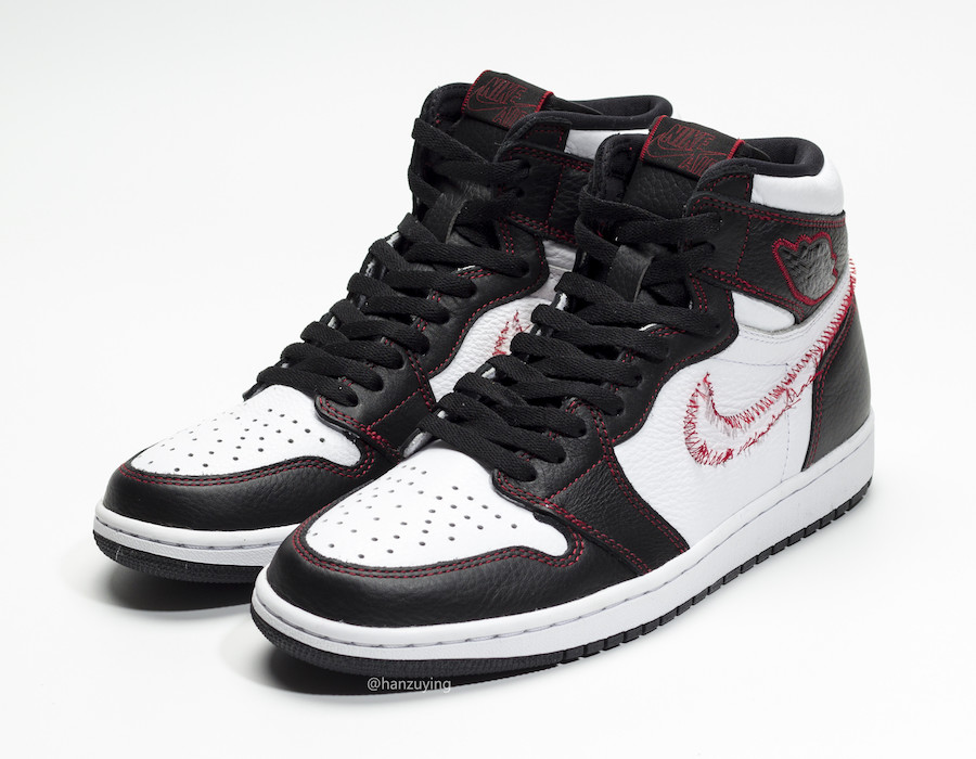 air jordan 1 defiant white black gym red