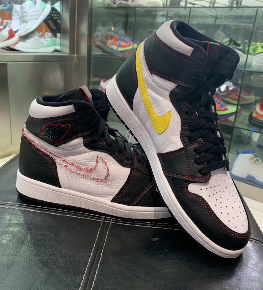 jordan 1 defiant yellow on feet