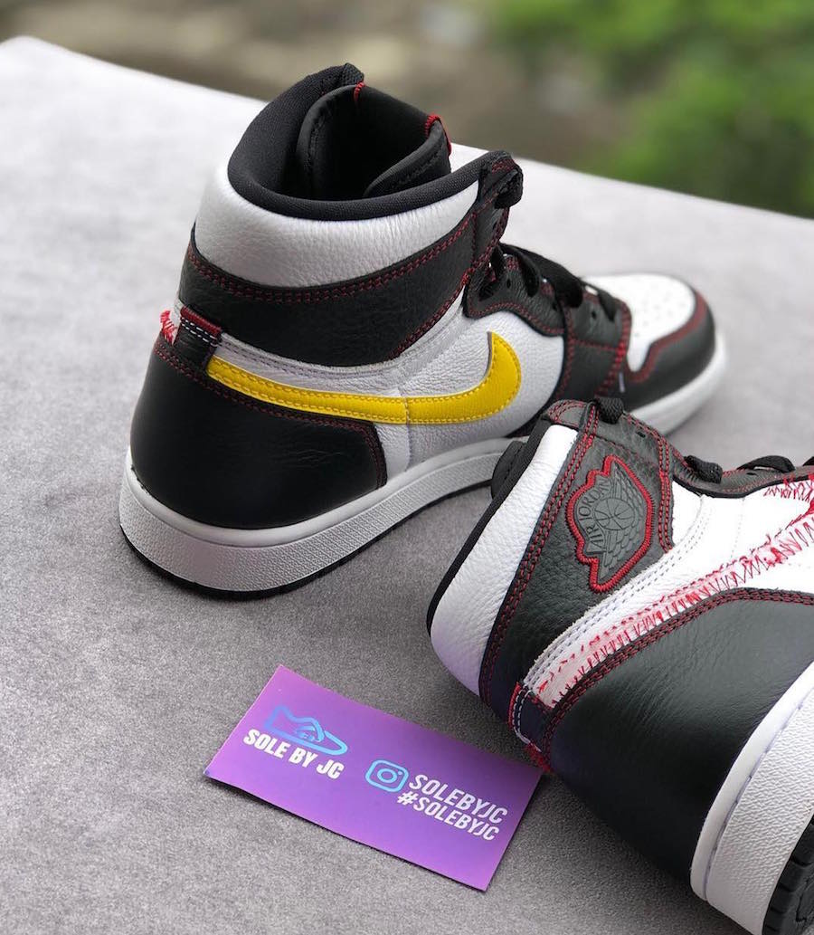 Air Jordan 1 Retro High OG White Black Dynamic Yellow University Red 555088-170 Release Info