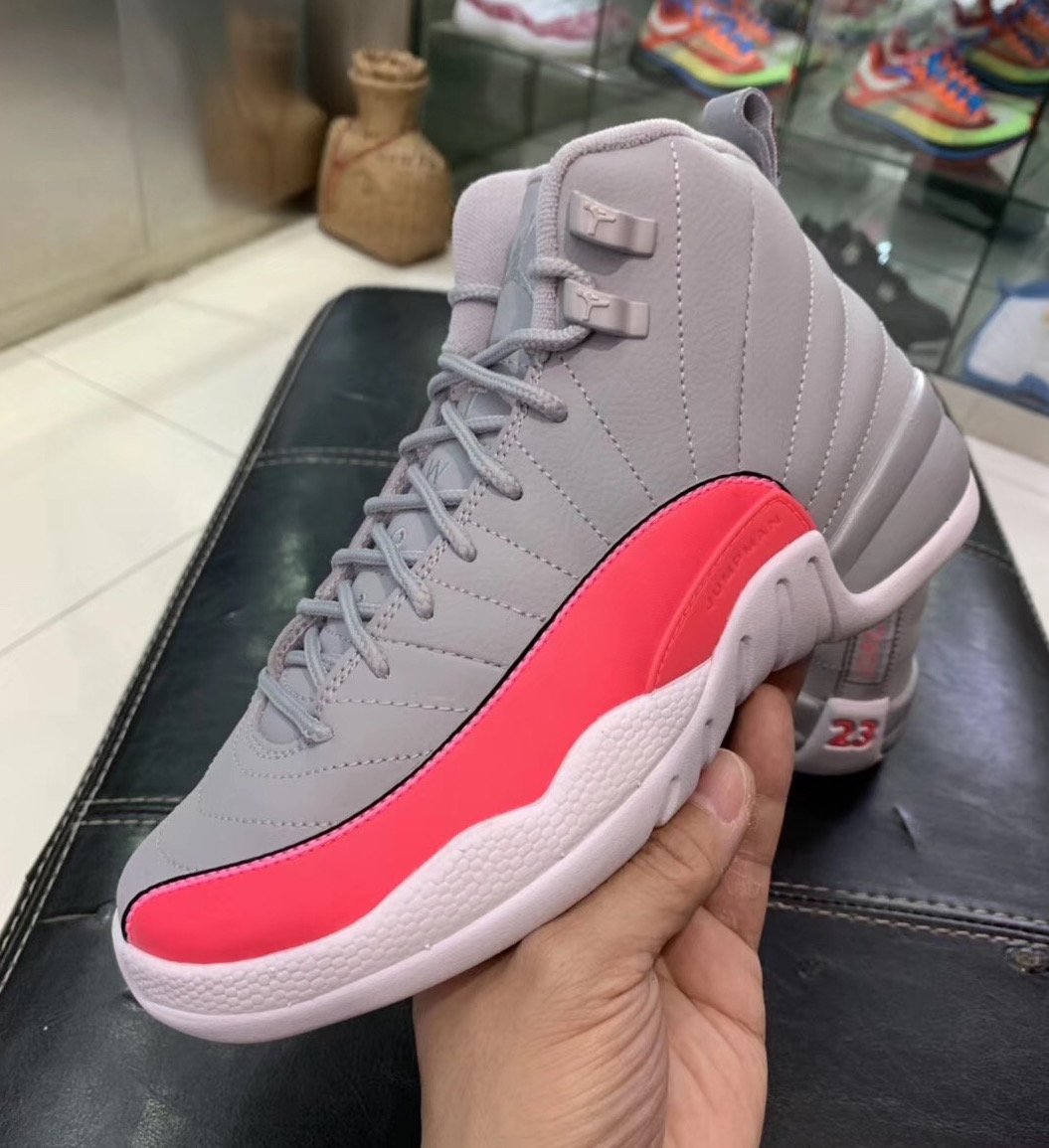 jordan 12 grey and pink