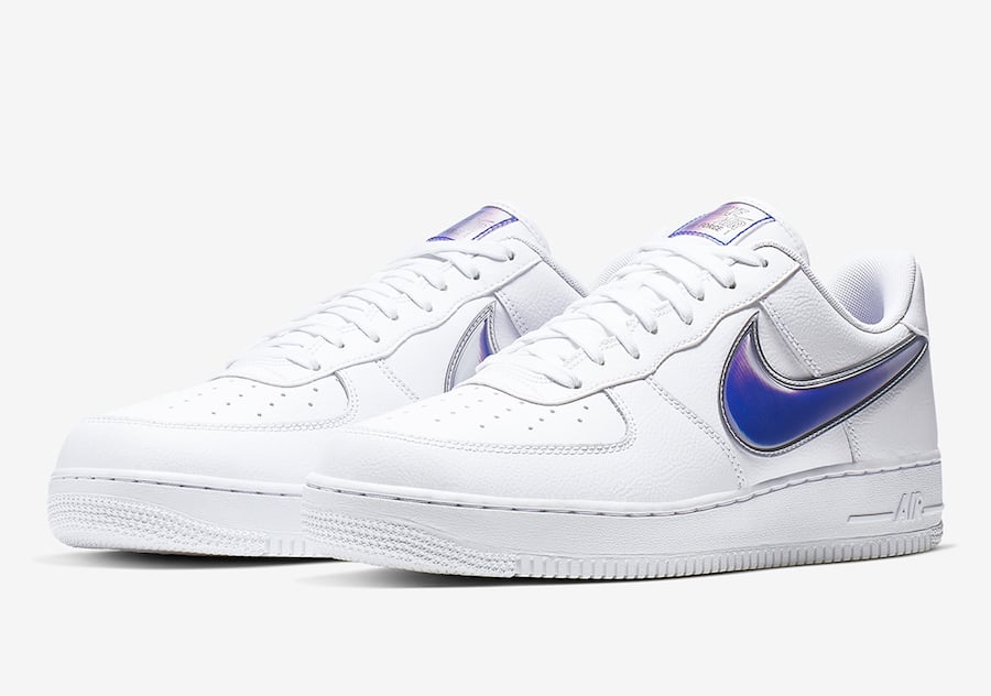 white af1 with blue swoosh