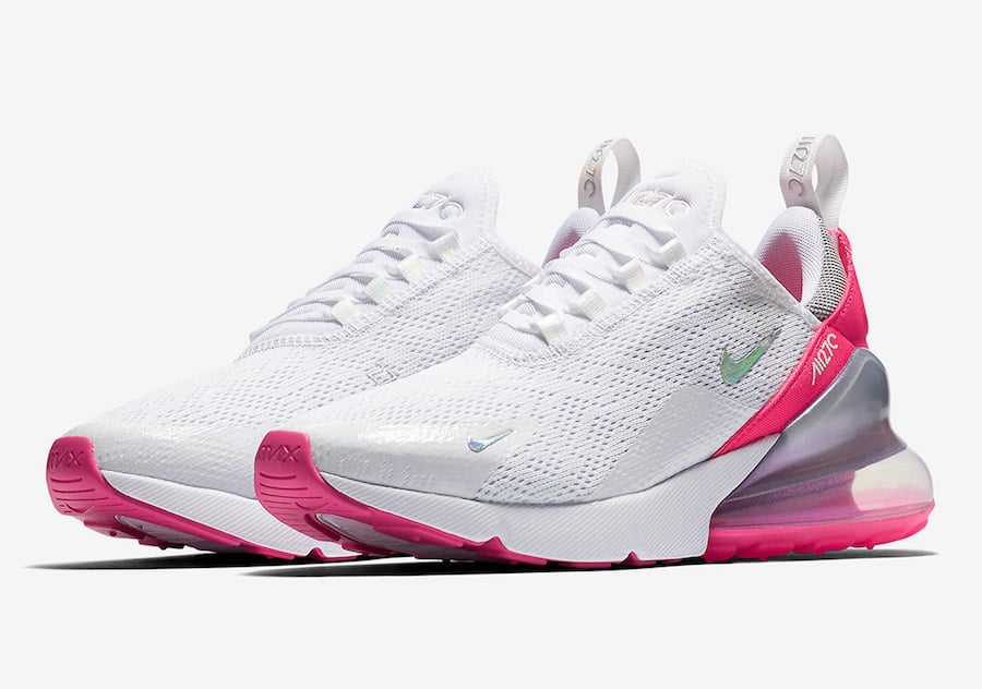 pink and white nike air max 270