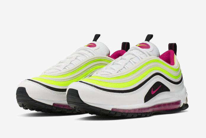 air max 97 white black volt rush pink