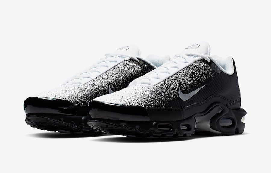 Nike Air Max Plus in Black and White Inspired by Spray Paint