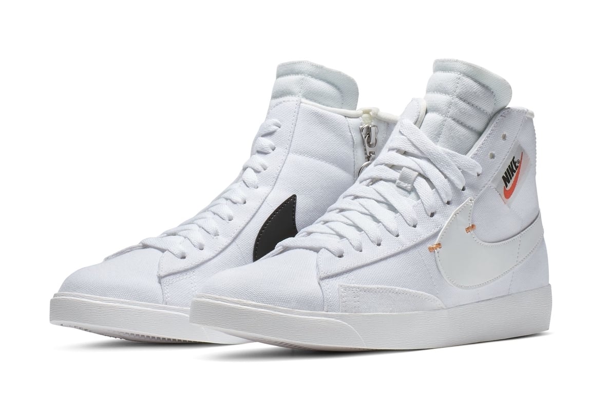 Nike Blazer Mid Rebel in White and Fuel Orange