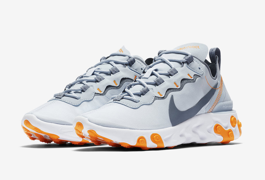 Nike React Element 55 in Bluish Grey and Orange