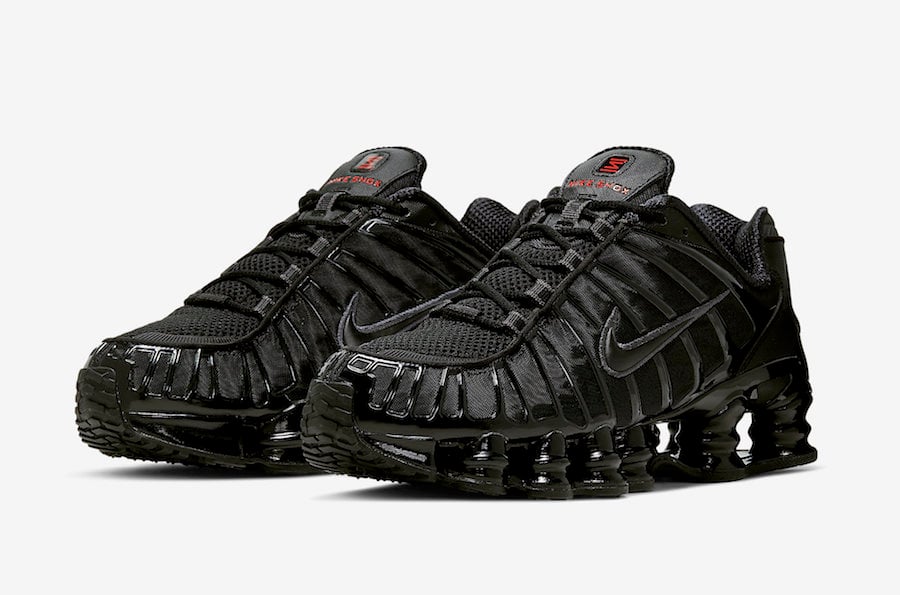 Nike Shox TL in Black and Max Orange