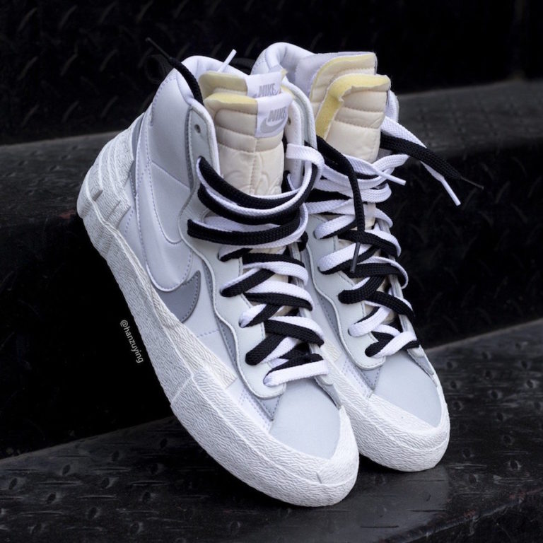 Sacai Nike Blazer Mid White Wolf Grey BV0072-100 Release Date ...