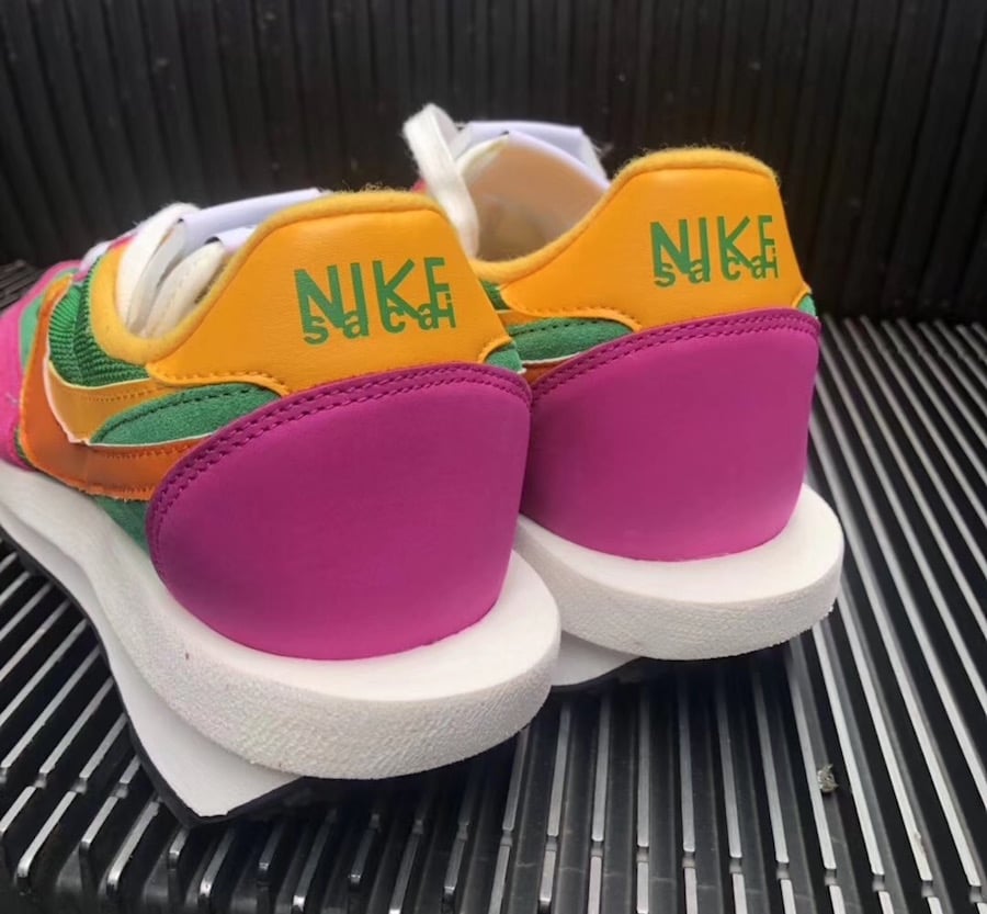 Sacai Nike LDV Waffle Green Pink Yellow BV0073-301 Release Info