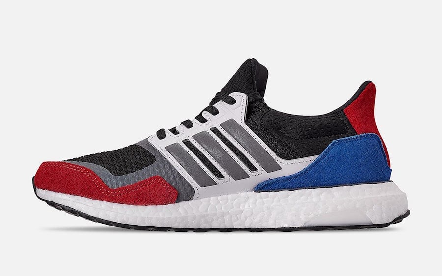 ultra boost red white and blue