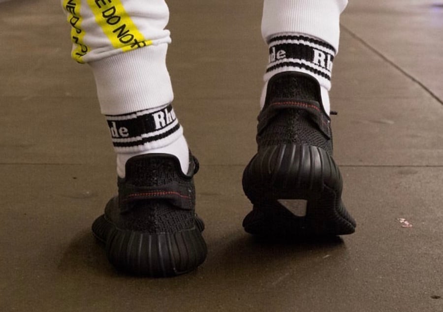 adidas Yeezy Boost 350 V2 Black Reflective On Feet