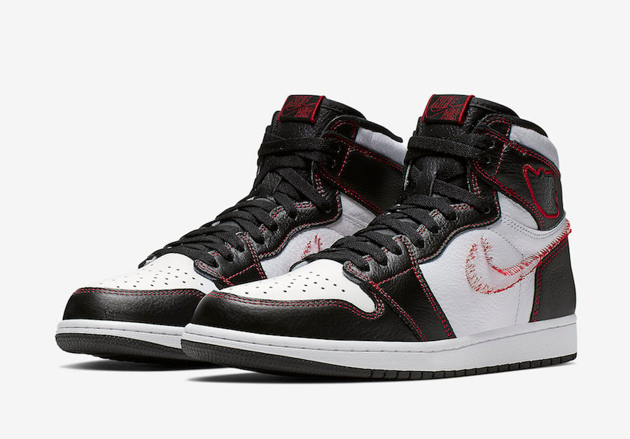 air jordan 1 high og defiant black gym red