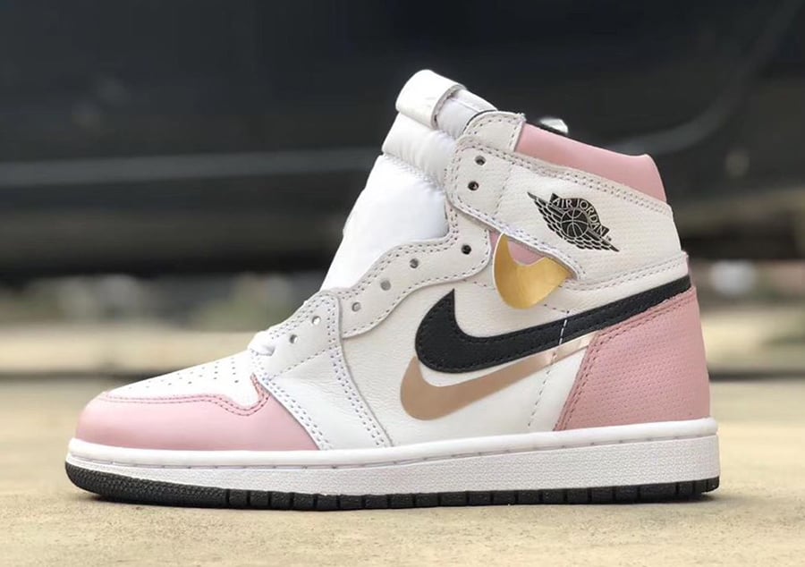 pink gold and white jordans