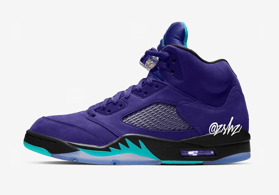 Air Jordan 5 Alternate Grape Ice Black Clear New Emerald 136027-500 Release Info