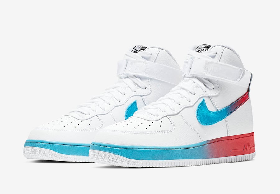 Nike Air Force 1 High in Blue Fury and Ember Glow