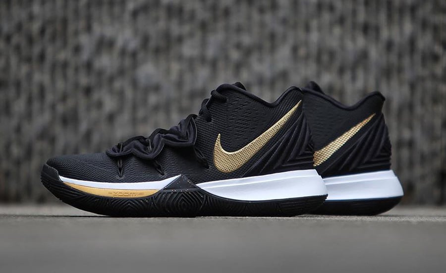 kyrie 5 gold and white