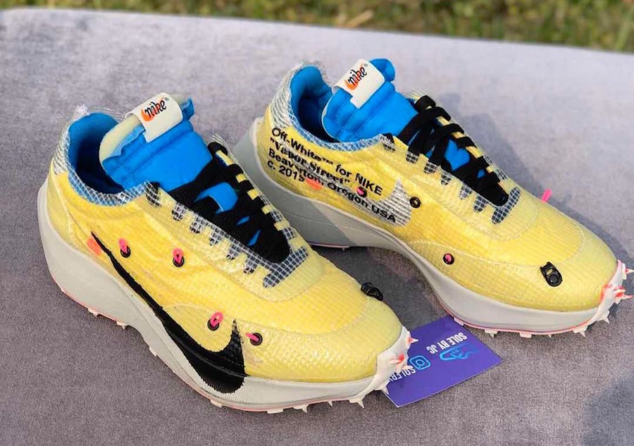 off white nike yellow shoes