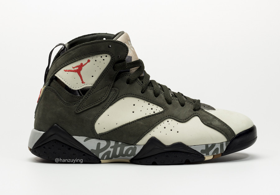 Patta Air Jordan 7 Icicle Sequoia River Rock Light Crimson AT3375-100 Release Info