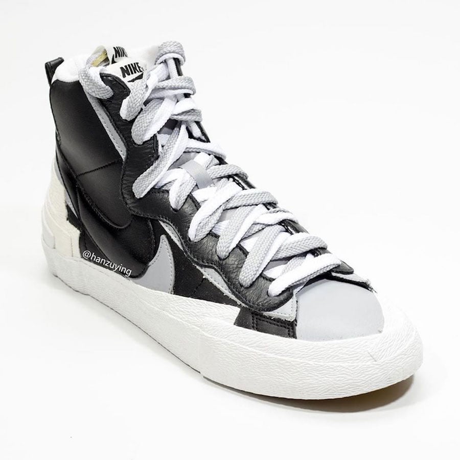 sacai x nike blazer mid black grey