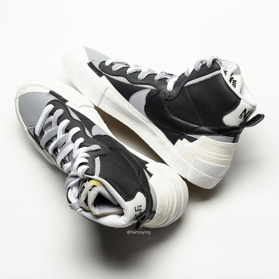 Sacai Nike Blazer Mid Black Grey White BV0062-002 Release Info