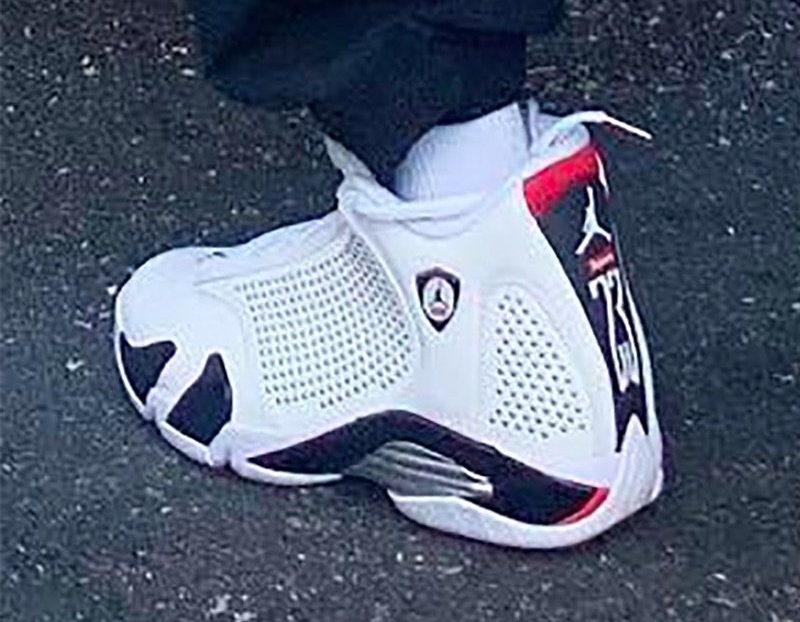 Supreme Air Jordan 14 On Feet