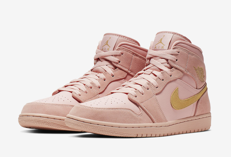 Air Jordan 1 Mid Releases in Coral and Gold