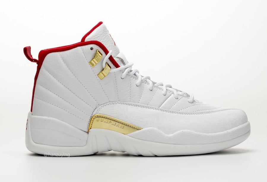 retro 12 white red and gold