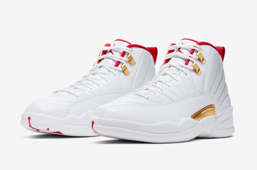 red and gold jordans 12