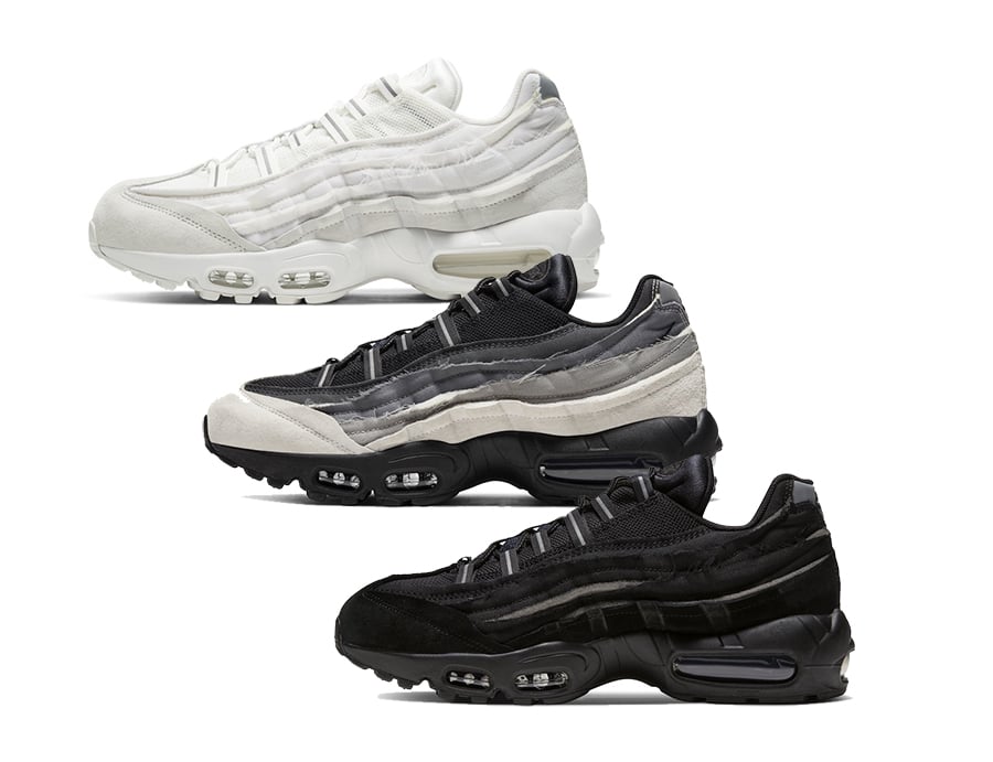 nike air max 95 comme des garcons black mens