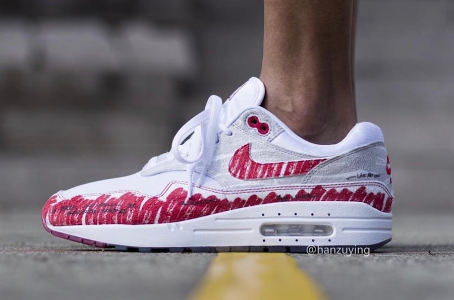 nike air max 1 sketch to shelf university red