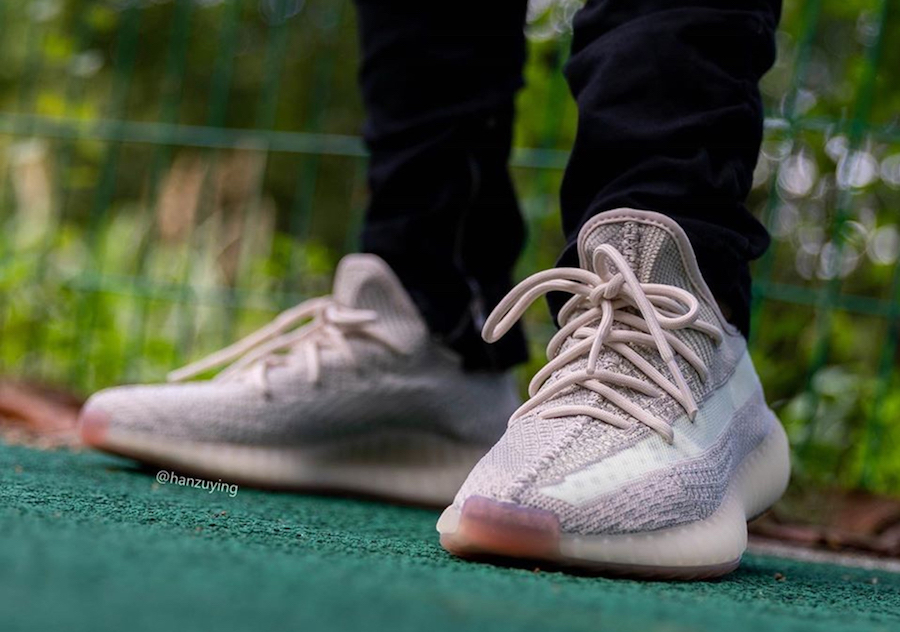 yeezy 350 v2 citrin on feet