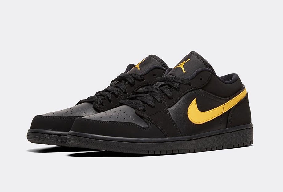 jordan 1 black and gold low